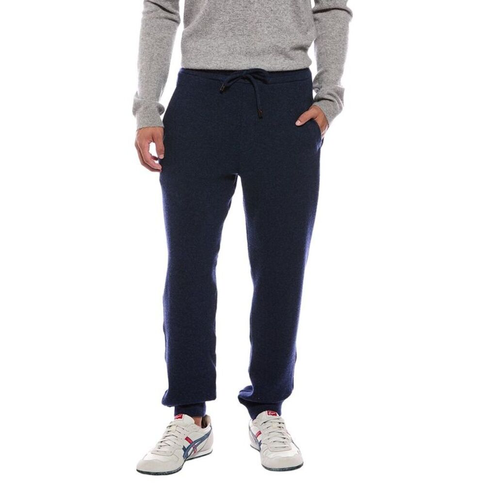 Isaia Mens  Cashmere-Blend Sweatpant, Blue